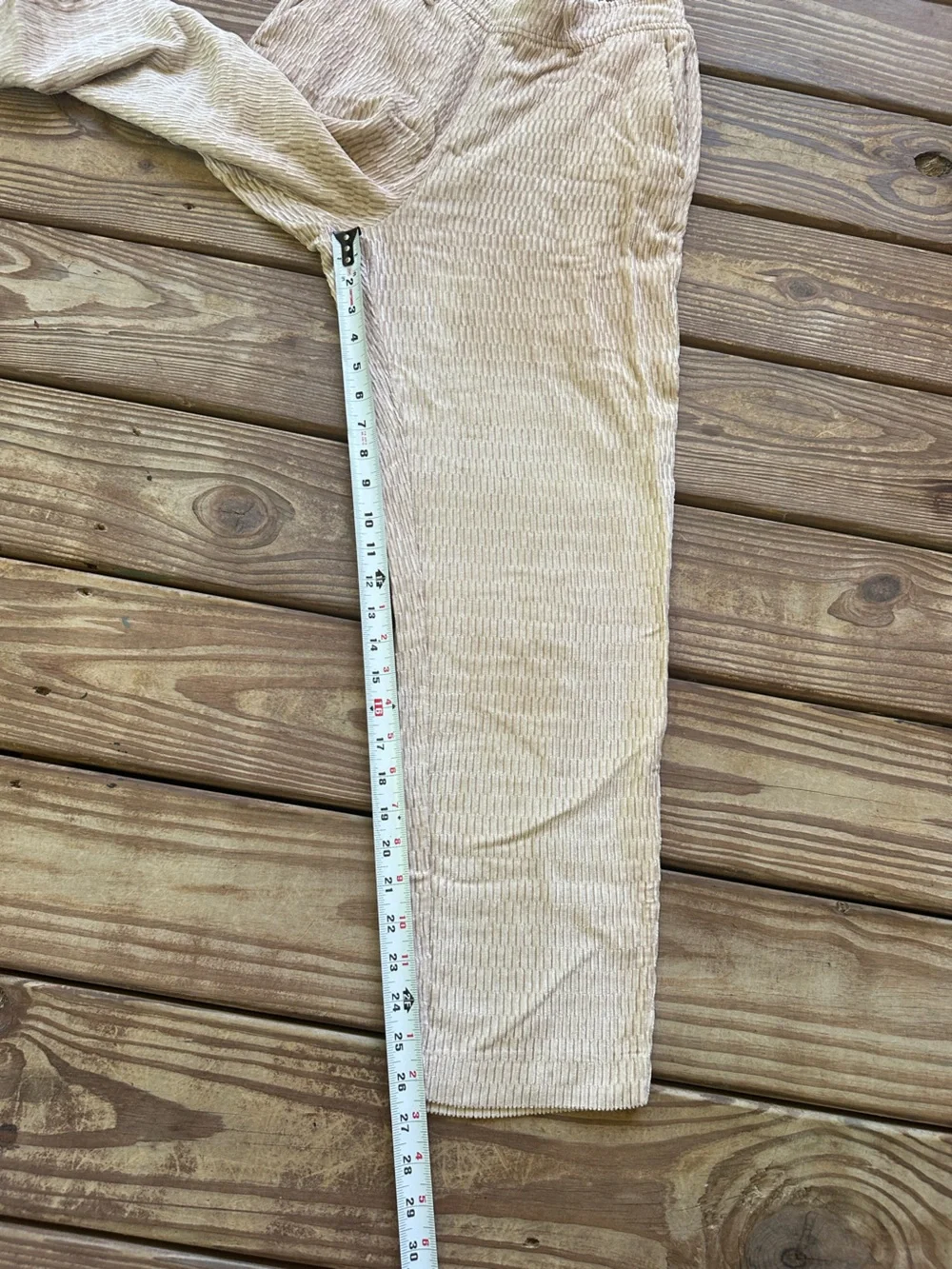 Momoni Italy Textured Velvet Tapered Pull-On Pants Size 38 Cream Beige